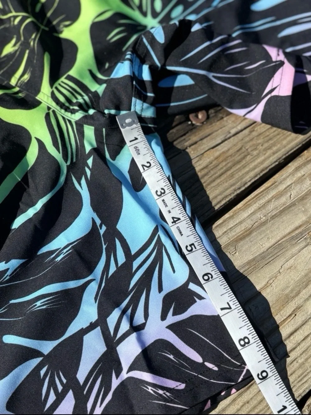 wonder nation Orange Rash-Style Swim Top with Multicolor Tropical Shorts